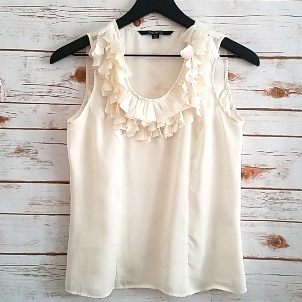 5/$30 🎀 Chadwicks | Pretty Ruffled Career Wear Blouse